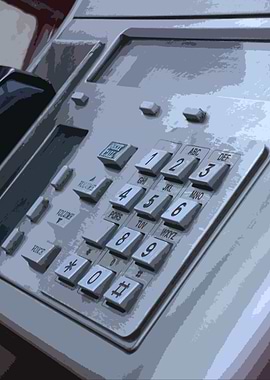 A pop art style image of the classic telephone box keyp ...