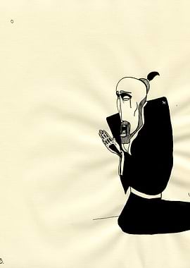 Fallen. freehanded ink.