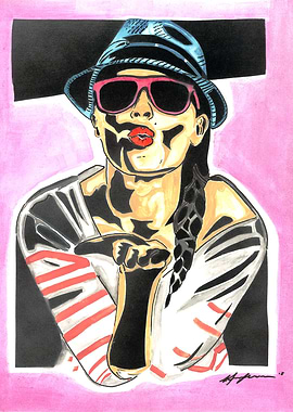 This is a mixed media works consisting of spray paint, ...