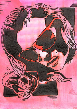 Alicia is a meeting of spray paint, watercolor, and ink ...