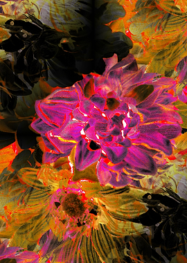 WOW POW is the name of this unique digital floral artwo ...