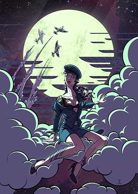 A graphic illustration embodying the spirit of WWII-era ...