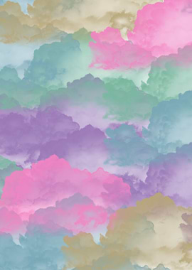 Mystical sky of pastel clouds