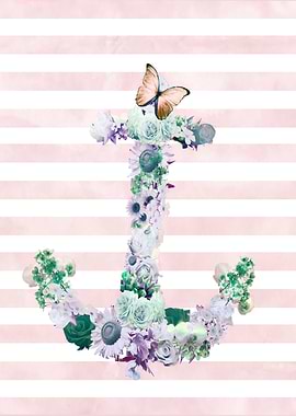 nautical floral anchor is inspired in nature and sea, t ...