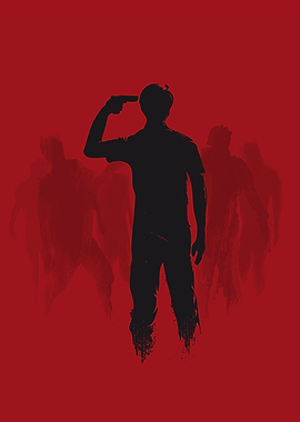 No Hope Left, a man trapped by zombies, vector illustra ...