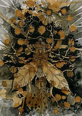 this picture was painted by fly fell into the tea