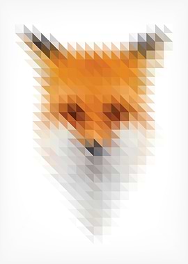 Fox portrait made of small triangles