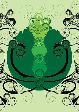 Greed ~ Swirling green ball of greed. Abstract artwork ...