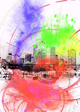 Skyline and Watercolor