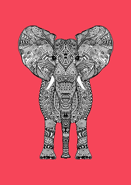 RED AZTEC ELEPHANT