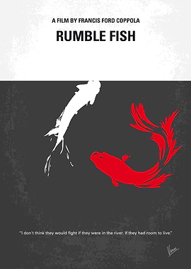 No073 My Rumble fish minimal movie poster Rusty James, ...