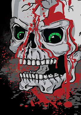 Skull with Blood Drips