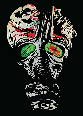 Dead Zombie with Gas Mask