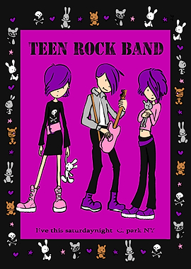 Poster for a Teen Rock Band playing a gig in New York s ...