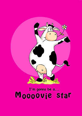 Funny Cow posing upright like a model with the text: 'I ...