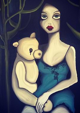 virgin with teddy bear