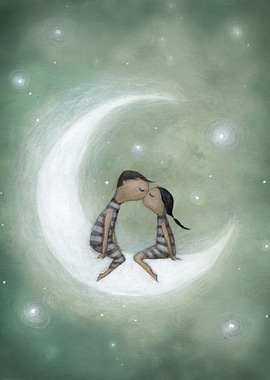 kiss on the moon