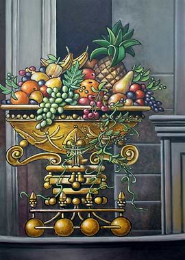 New Baroque Acrylic on Panel Original 48' x 32' By Davi ...