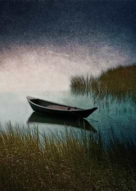 Wooden Canoe Reflection