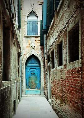 Teal Blue Door in Venice