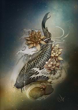 Koi and Lotus