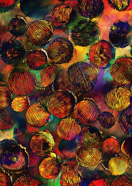 abstract mixed media digital repainted woodpile colorfu ...