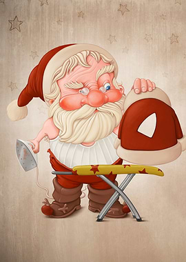 Santa Claus and iron flat