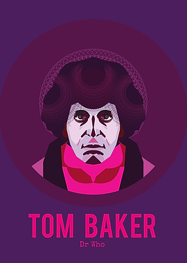 Abstract Characature of Tom Baker, an earlier incarnati ...