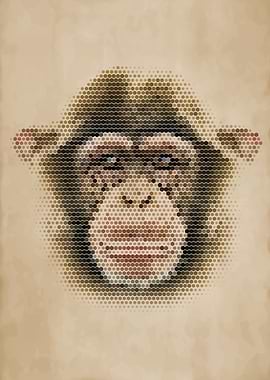 Geometric Chimpanzee Portrait
