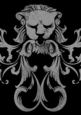 Lion Heart - Floral - Grungy