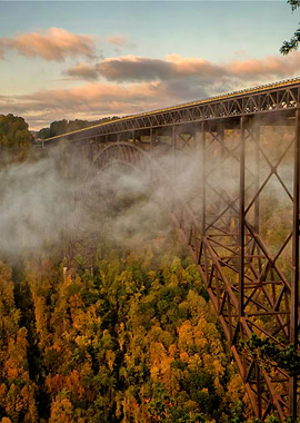 Early October Morning at the New River Bridge, West Vir ...