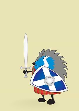 Little brave scottish hedgehog