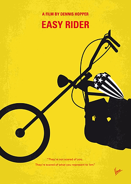 No333 My EASY RIDER minimal movie poster Two countercu ...