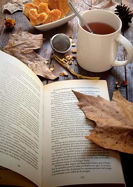 The open book in autumn