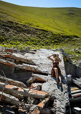 Overwhelmed from an unusual destiny on the green mounta ...