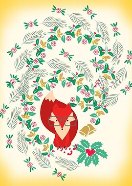 Cute Nerdy Christmas Fox