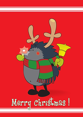Rudolph The Red Nosed Hedgehog wishes you Merry Christm ...