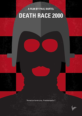 No367 My Death Race 2000 minimal movie poster In a dys ...