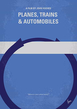 No376 My Planes Trains and Automobiles minimal movie po ...