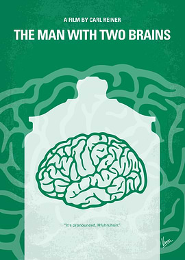 No390 My The Man With Two Brains minimal movie poster ...