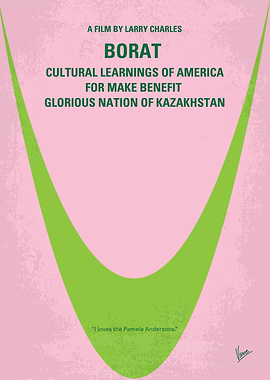 No386 My Borat minimal movie poster Kazakh TV talking ...