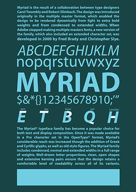 Myriad Font Poster