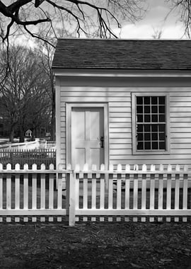 Colonial Style Architecture in Black and White