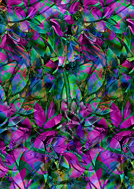 Floral Abstract Stained Glass G45