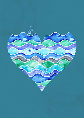 A Sea of Love (blue)A watercolor design, for those who ...