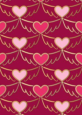 Golden Wings of Love (pattern) wine