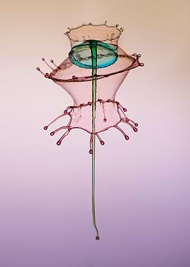 Abstract in pink and blue