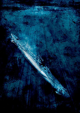 A German Submarine or Uboat of WW2 diving