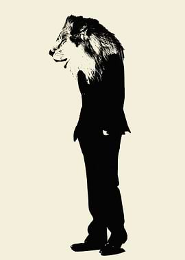 business lion - the thinker