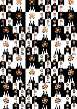 Tribal Sun and Rays Checke